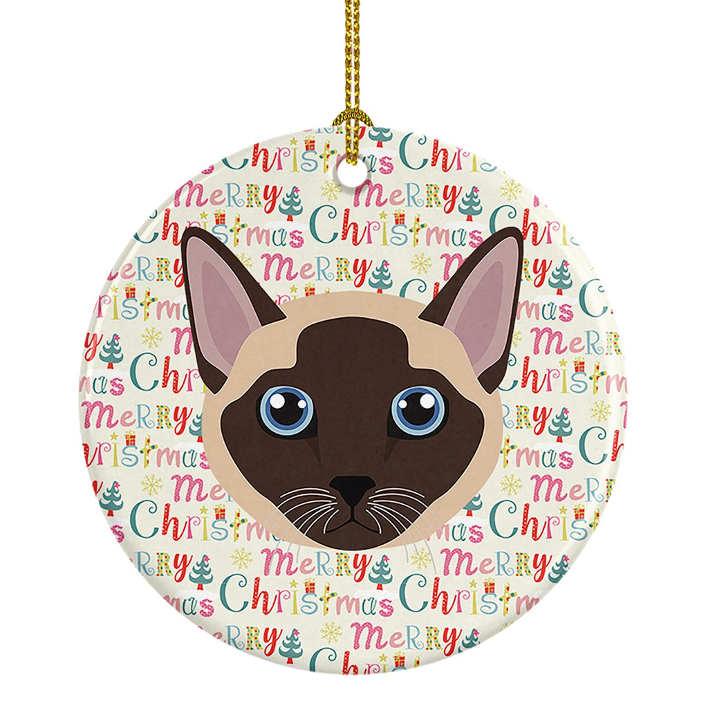 Tonkinese Cat Christmas Ceramic Ornament