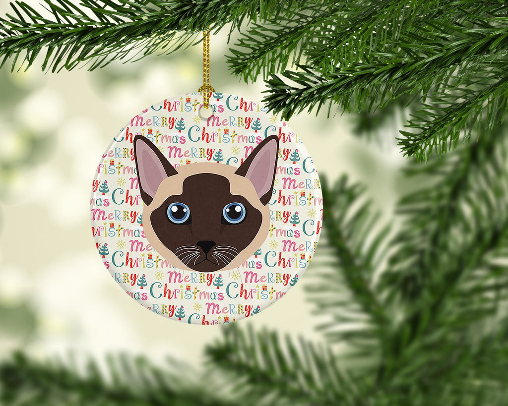 Tonkinese Cat Christmas Ceramic Ornament