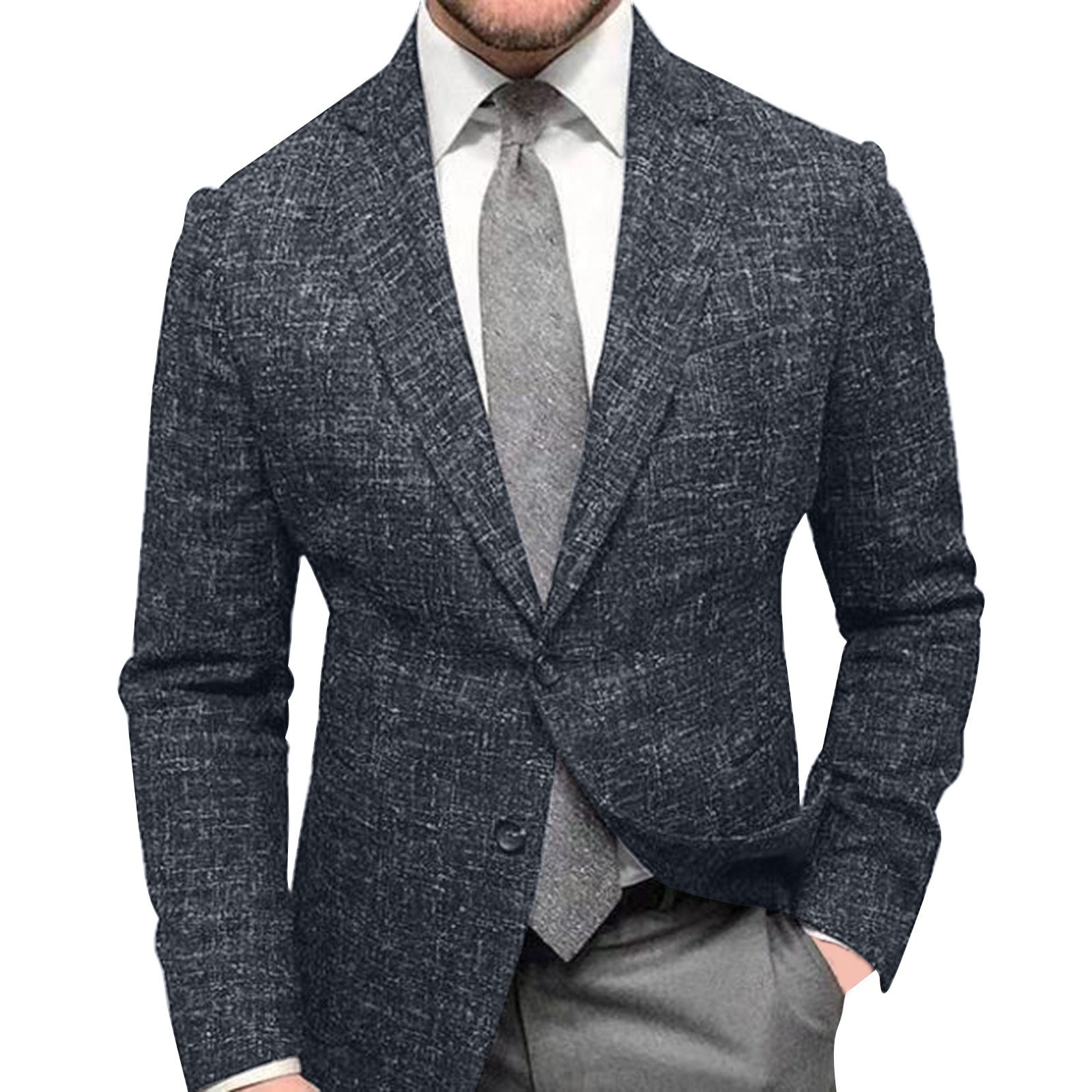 Men's Plaid Blazer Jacket for Spring and Autumn