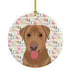 Labrador Retriever Red Christmas Ceramic Ornament