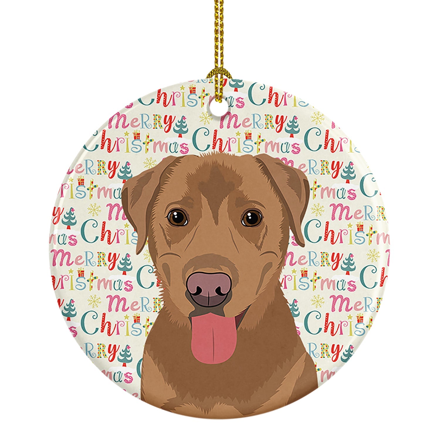 Labrador Retriever Red Christmas Ceramic Ornament