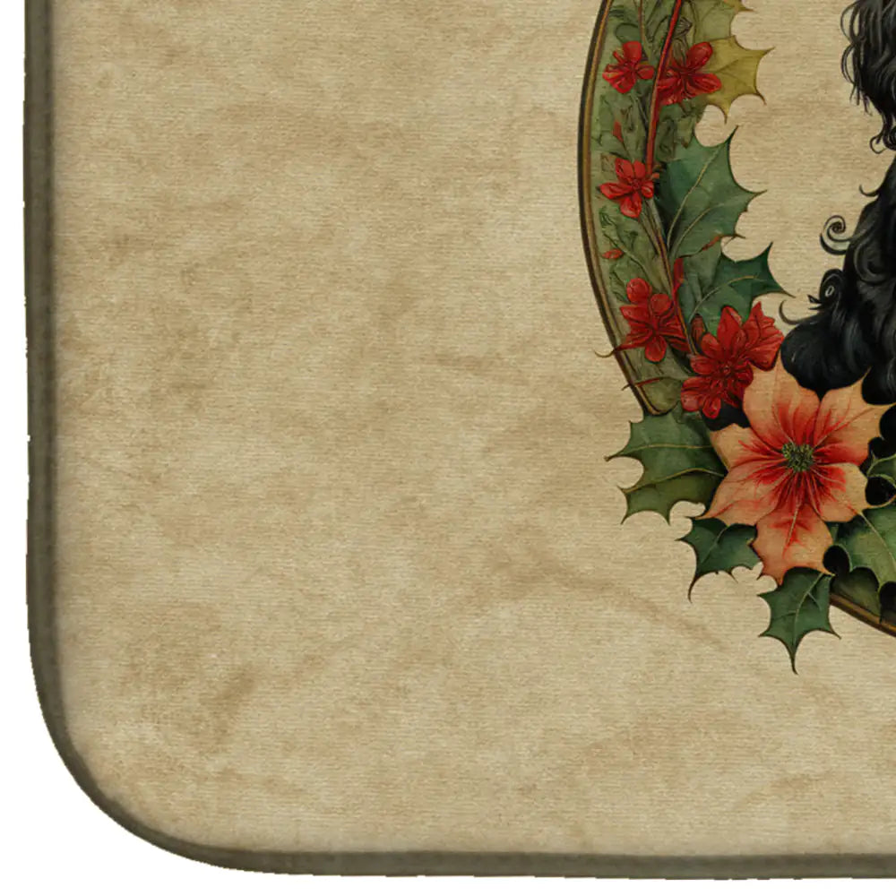 Puli Christmas Flowers Dish Drying Mat