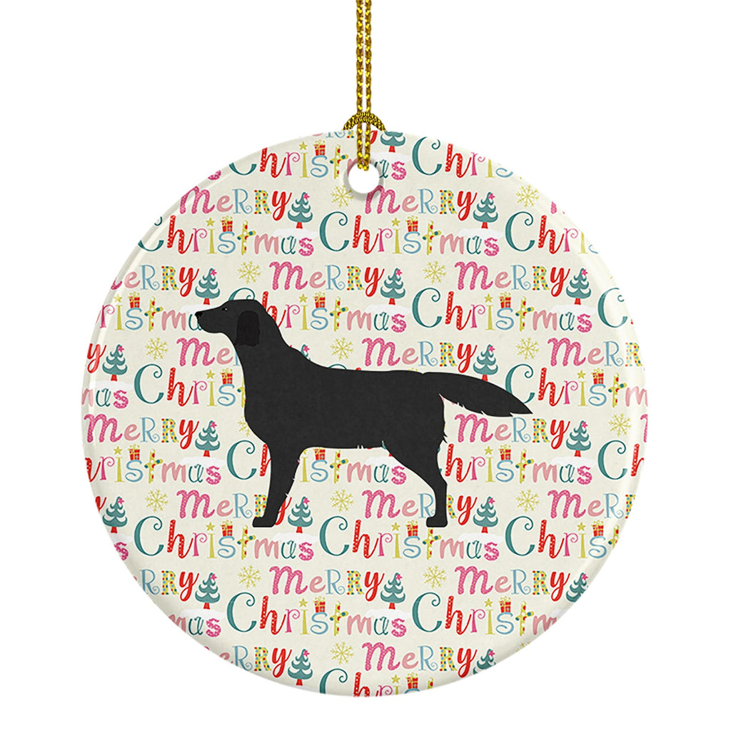 Black Labrador Retriever Merry Christmas Ceramic Ornament