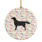 Black Labrador Retriever Merry Christmas Ceramic Ornament