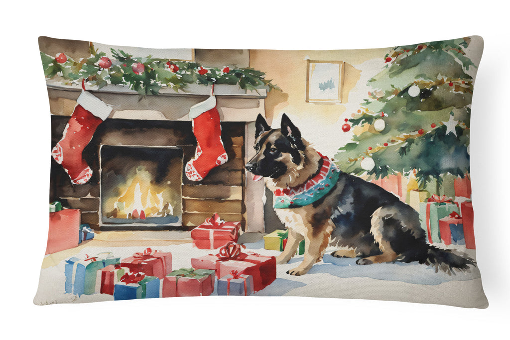Norwegian Buhund Cozy Christmas Throw Pillow