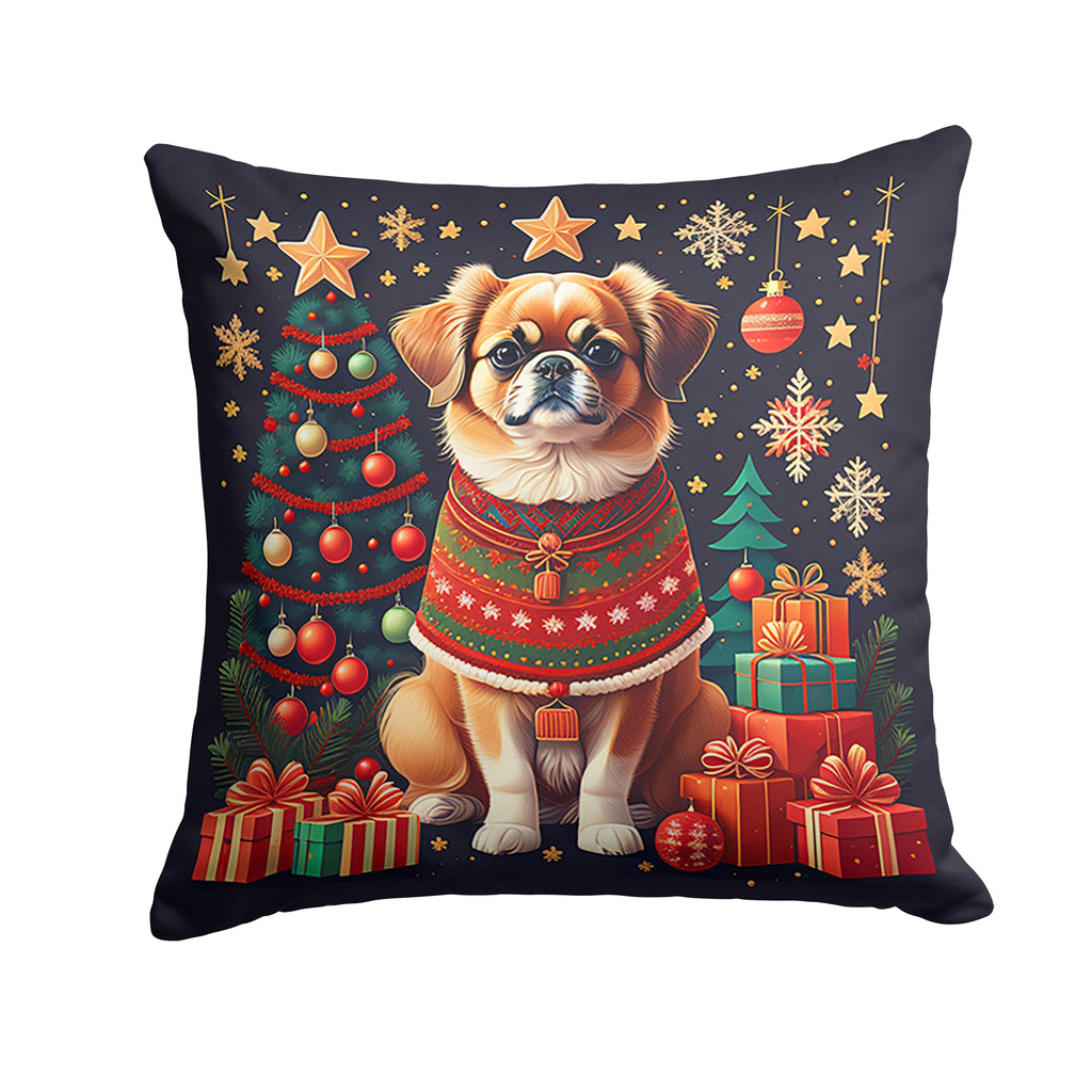 Tibetan Spaniel Christmas Throw Pillow