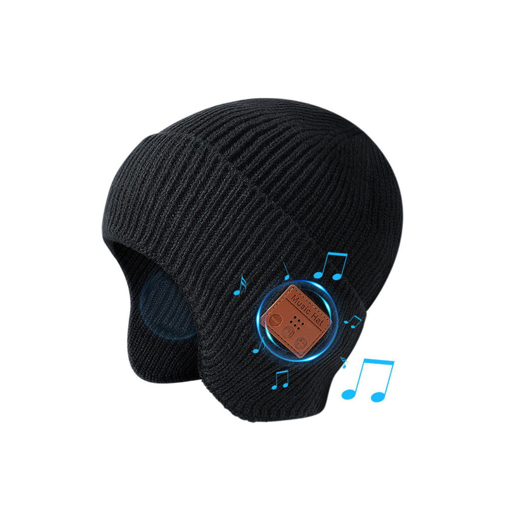 Musical Beanie Hat With Ear Muff and Bluetooth | Embroidered Cap