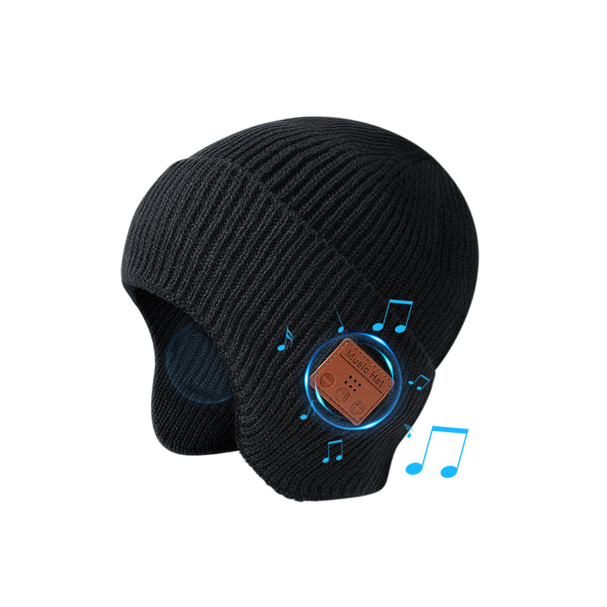 Musical Beanie Hat With Ear Muff and Bluetooth | Embroidered Cap