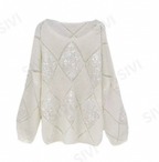 Loose Western Style Women's Padded Turtleneck Sweater