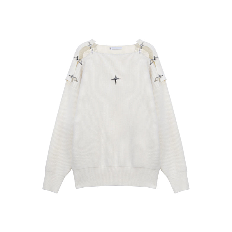 Men's Irregular Knit Sweater in Metal Finish