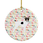 Toy Fox Terrier Merry Christmas Ceramic Ornament