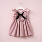 Summer Dress for Girls with Bowknot and Backless Design