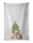 Bulldog, English Bulldog Puppy Christmas Presents and Tree Kitchen Towel Set of 2