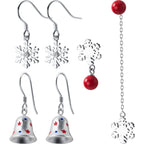 Sweet Christmas Earrings - Silver Red Studs