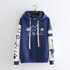 Kawaii Pink Sweater with Cat Graphic for Women