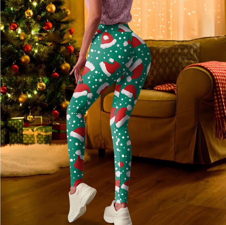 Christmas High Waist Stretch Tights Fashionable Design