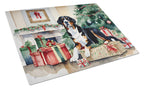 Greater Swiss Mountain Dog Cozy Christmas Glass Cutting Board