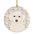Doodle Cream #2 Christmas Ceramic Ornament