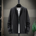 Trendy Stand Collar Solid Color Casual Jacket