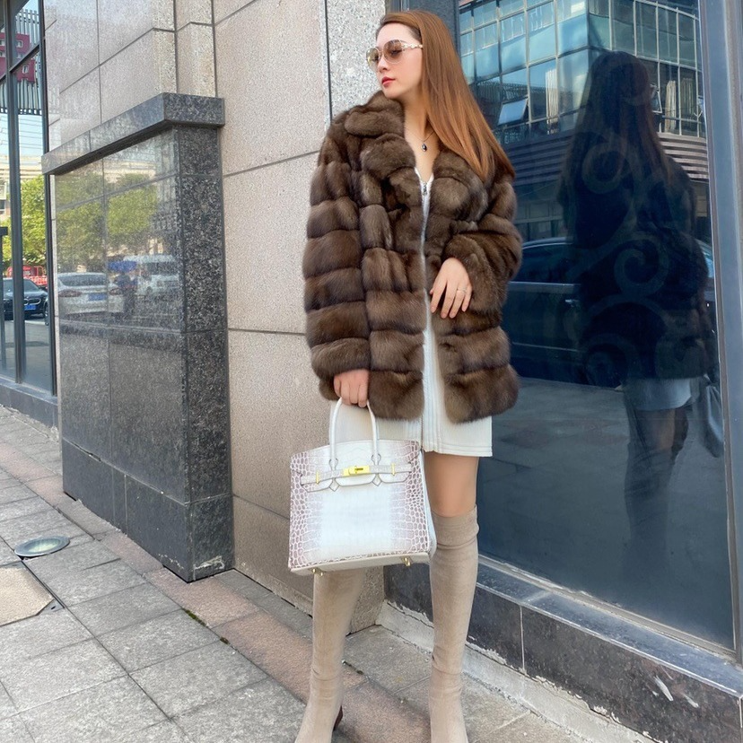 Faux Fur Zibeline Starry Coat