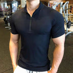 Men's High-Elastic Running Tank Top with Zipper