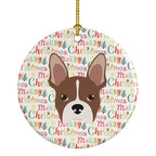 Boston Terrier Merry Christmas Ceramic Ornament