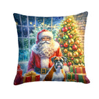 Boxer and Santa Claus Throw Pillow