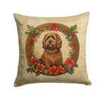 Briard Christmas Flowers Throw Pillow