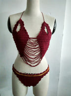 New Crochet Fringe Beach Bikini Swimwear Set