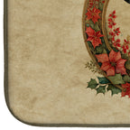 Greyhound Christmas Flowers Dish Drying Mat