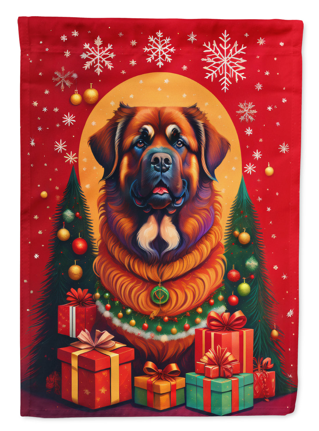 Leonberger Holiday Christmas Garden Flag