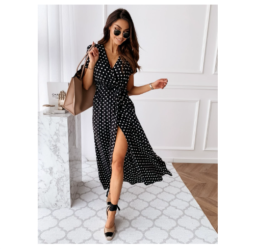Anastasie Polka Dot Pocket Maxi Dress (One Piece)