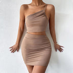 Summer Hollow Back Slit Dress with Drawstring Design