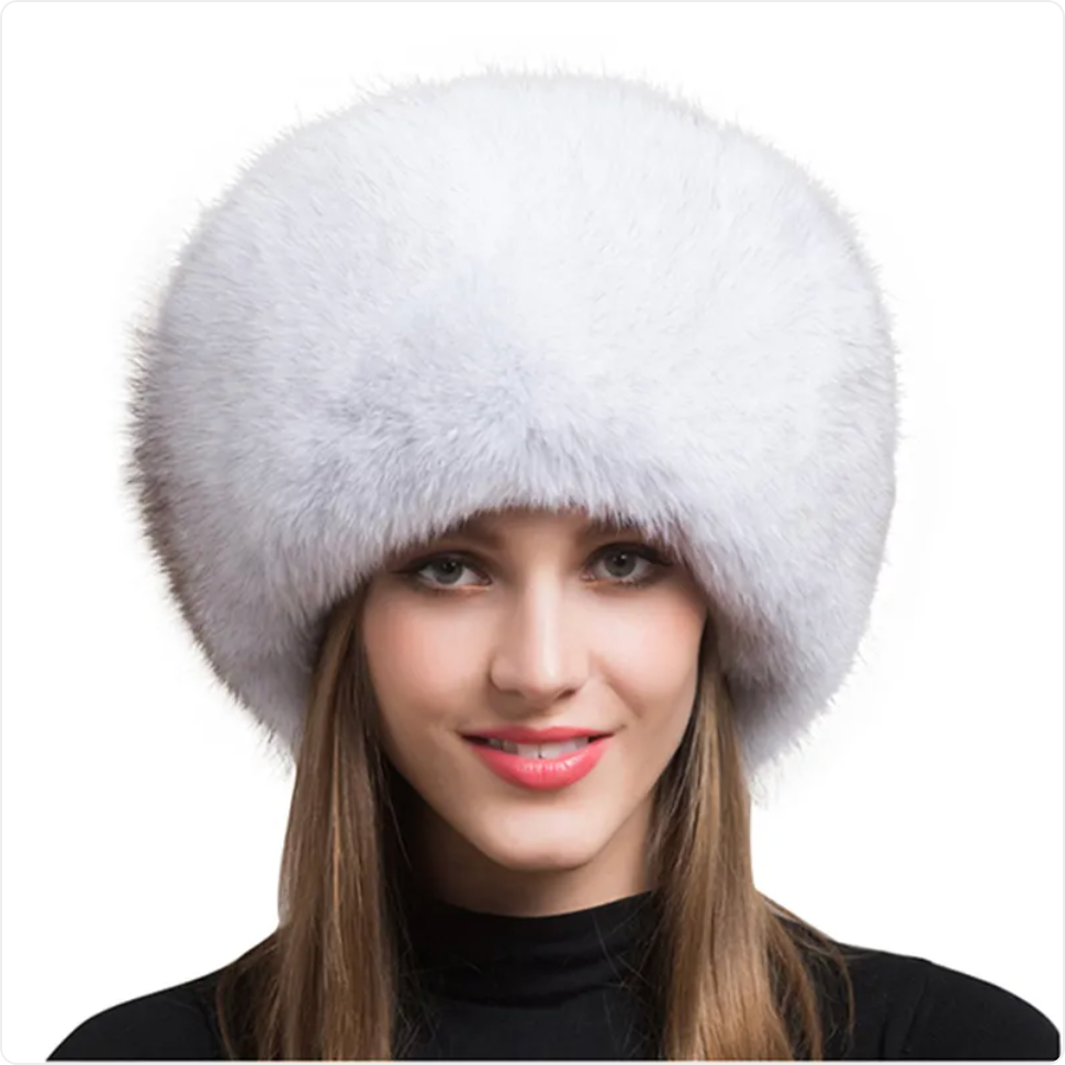 Luxurious Fox Fur Hat for Women – Ear Warmer | Embroidered Cap
