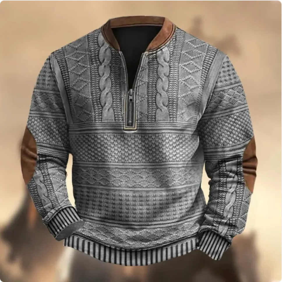 Men's 3D Printed Half-Zip Sweater