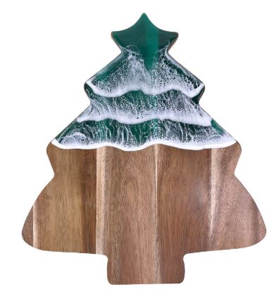 Christmas Tree Resin Fruit Cutting Board