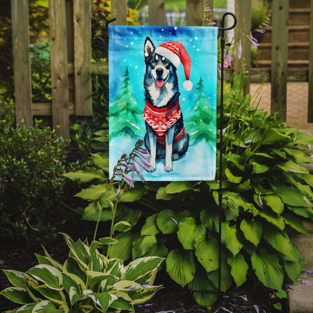 Siberian Husky Christmas Garden Flag