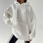 Versatile Solid Color Fleece Pullover Hoodie Sweater | Streetwear