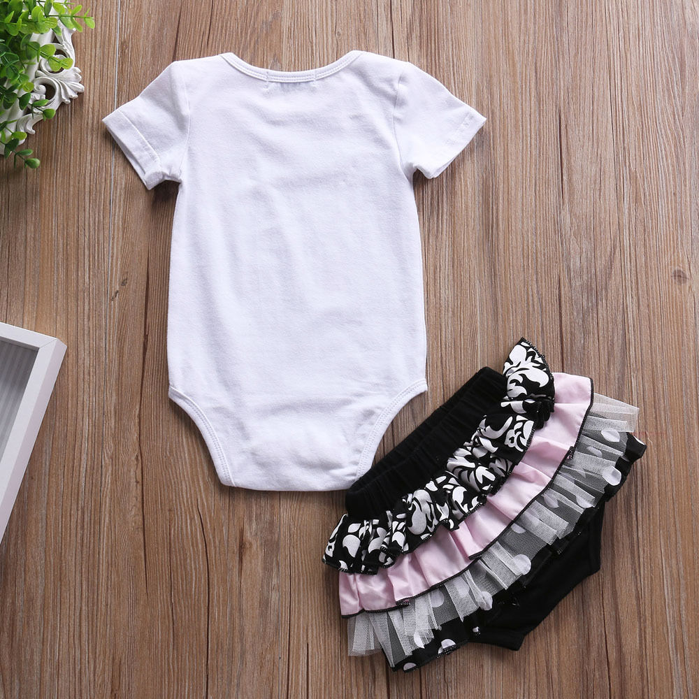 Baby Girl Romper Set with Shorts and Bodysuit