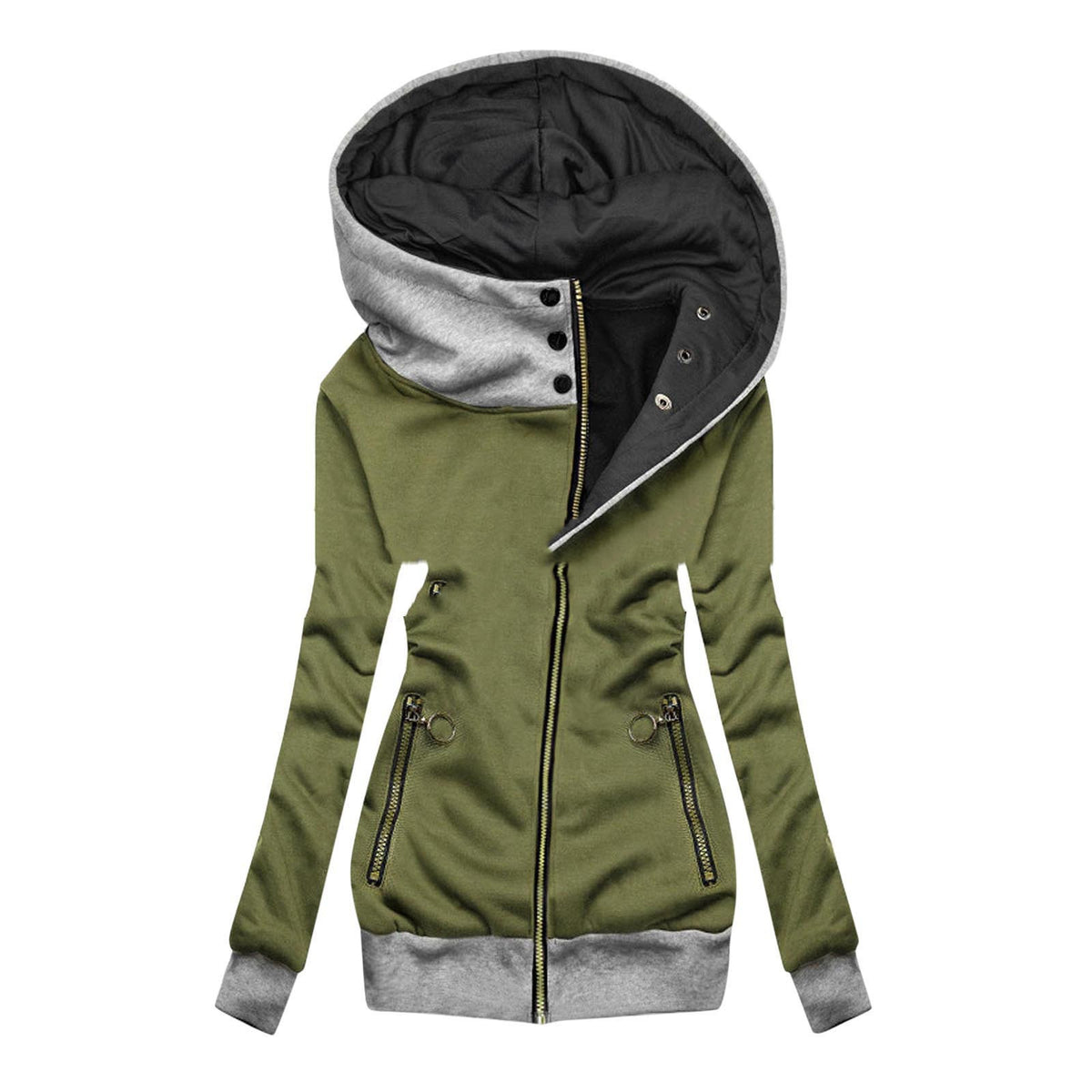 Pure Color Stylish Beltless Windbreaker for Commuters