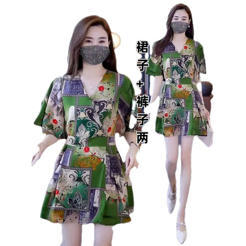 2023 Summer Fashion Floral Dress Set for Petite Women