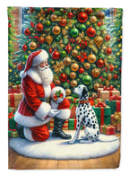Dalmatian and Santa Claus Garden Flag