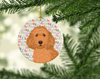 Doodle Red #1 Christmas Ceramic Ornament