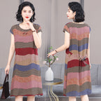 2023 Summer Women's Chiffon Bow Dress Plus Size