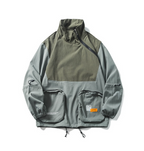 Trendy Round Pocket Jacket with Diagonal Zipper