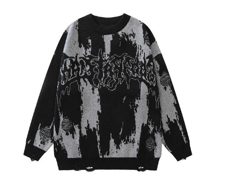 European American Knitted Crew Neck Sweater Pullover | Streetwear