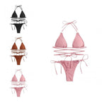 Multicolor Triangle Bikini Swimsuit for Ladies