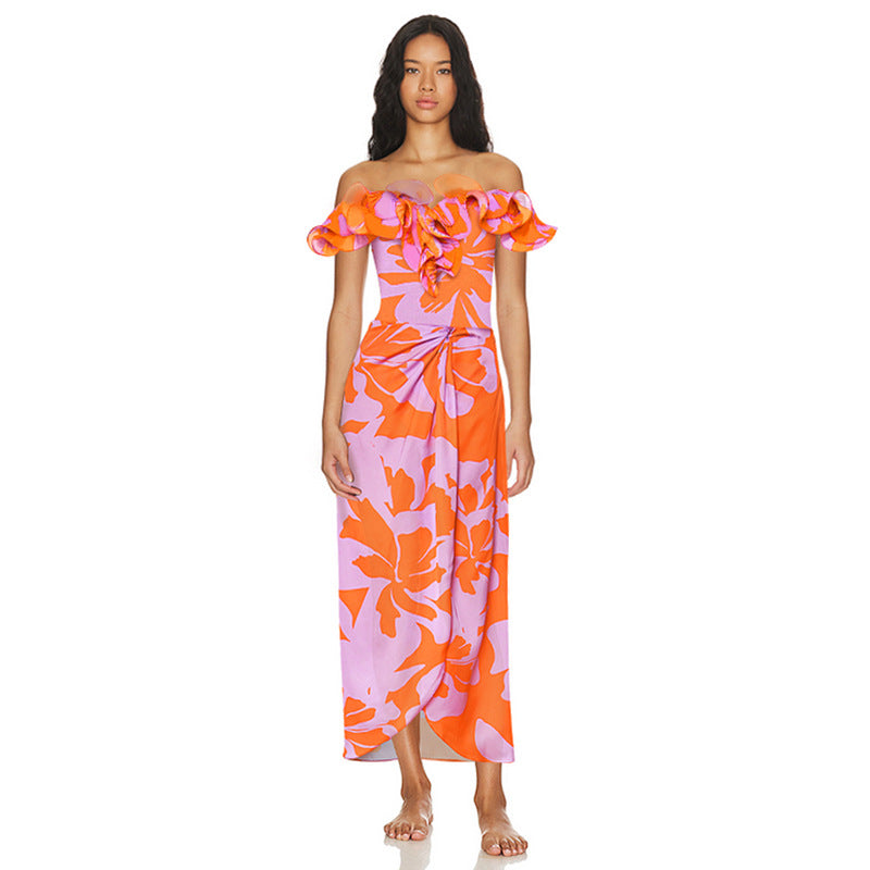 2023 Women's Ruffled Edge Swimsuit Set for Vacation