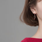 Silver Rotating Christmas Tree Earrings for Women