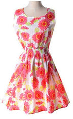 2018 Summer Plus Size Floral Chiffon Dress and Skirt